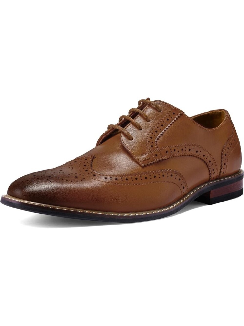 Men's Wingtip Brown Polyurethane Wingtip Cap-toe Formal Oxford Dress Shoes